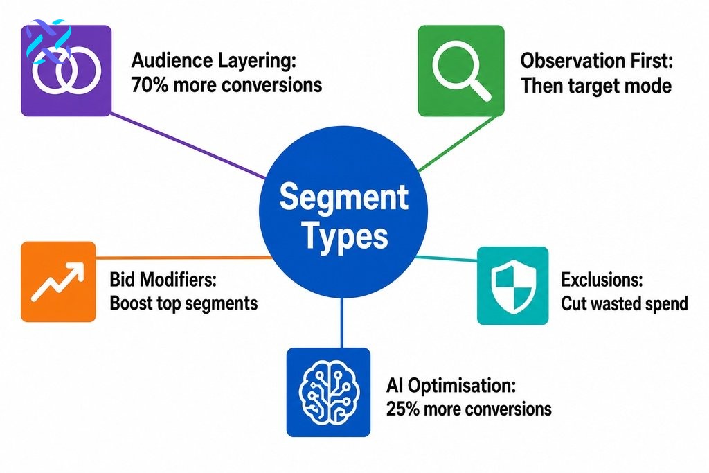 Google Ads audience targeting strategy: segment types, layering, bid modifiers, exclusions, and AI optimisation for better RO